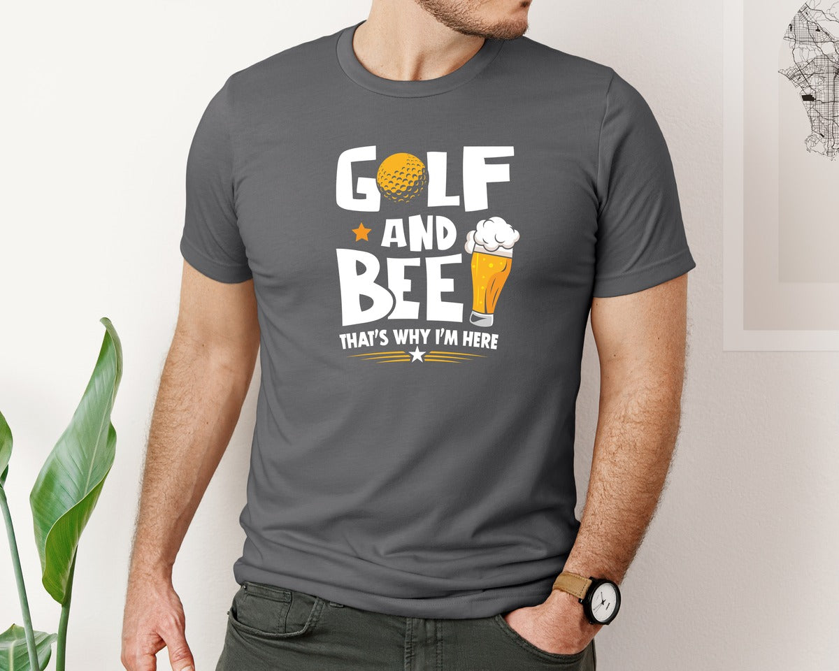 brand:Bella Canvas|color:Asphalt|Funny Golf Beer Lover T Shirt Desin Graphic T-Shirt