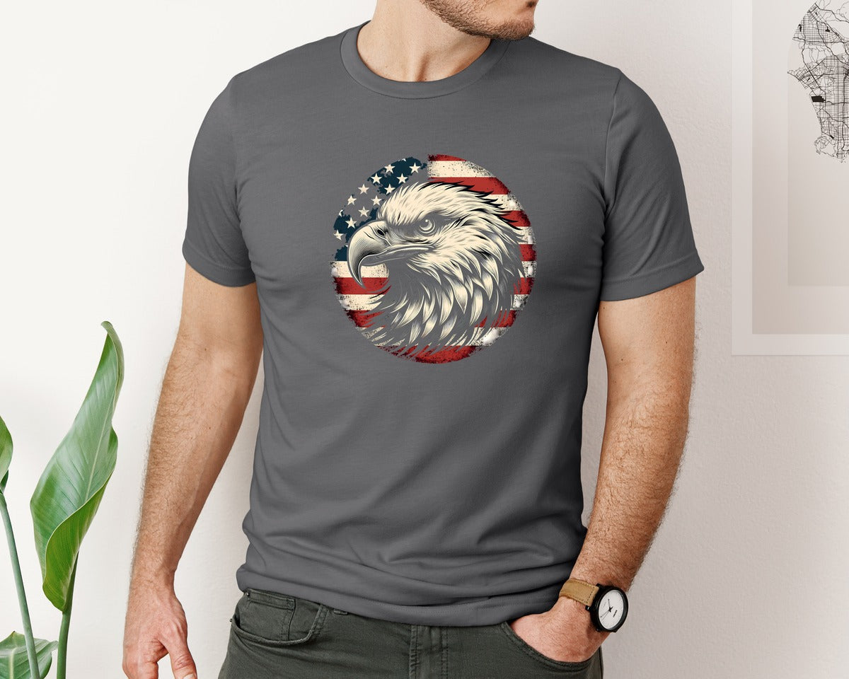 brand:Bella Canvas|color:Asphalt|American Eagle Patriotic Usa Graphic T-Shirt