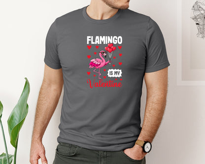 brand:Bella Canvas|color:Asphalt|Flamingo Love Valentines Day T Shirt Graphic T-Shirt