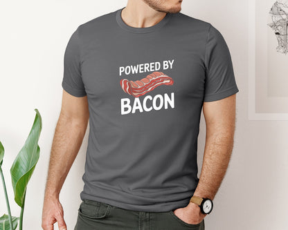 brand:Bella Canvas|color:Asphalt|Powered By Bacon T Shirt Design 2 Graphic T-Shirt