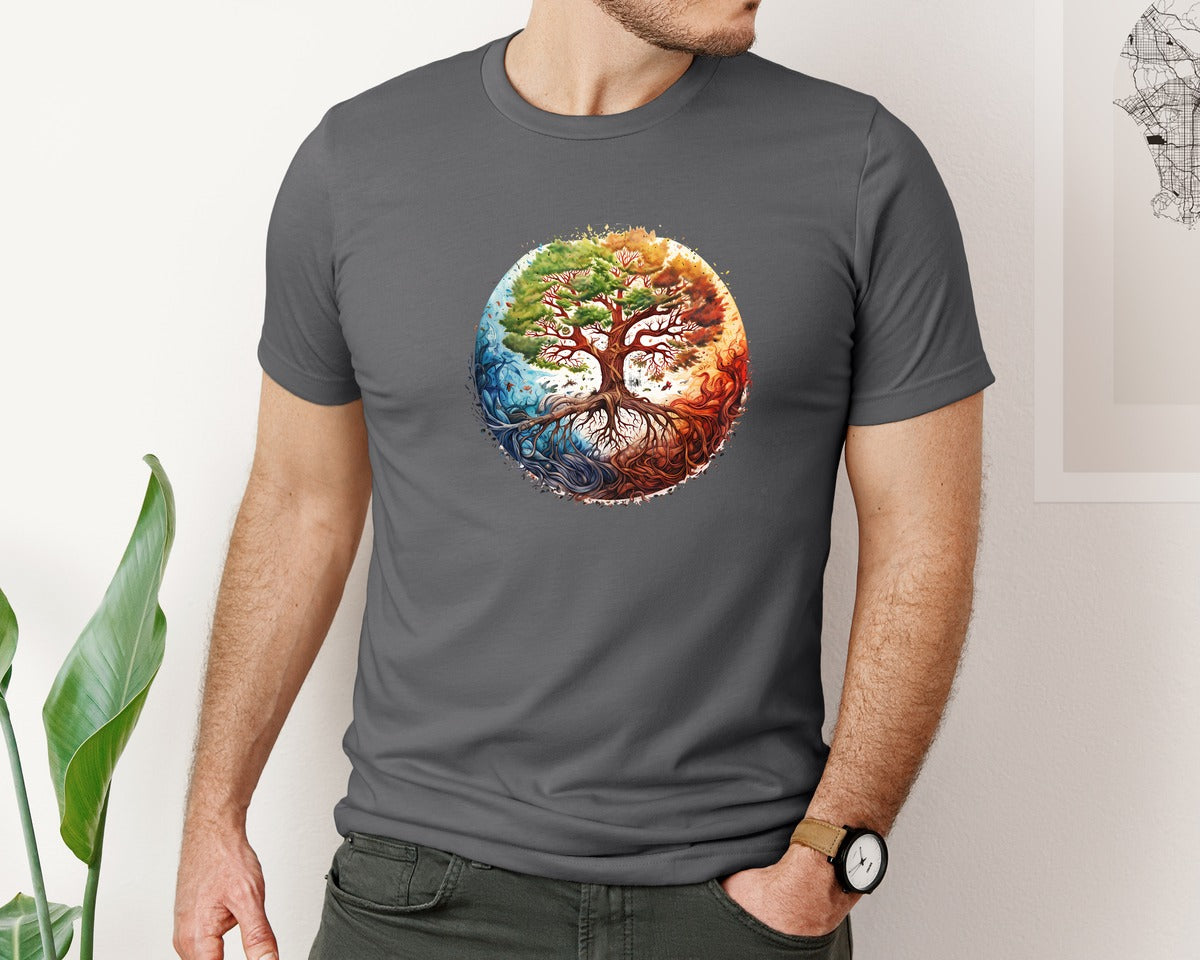 brand:Bella Canvas|color:Asphalt|Yoga Meditate Retro Design Graphic T-Shirt