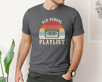 brand:Bella Canvas|color:Asphalt|Old School Playlist 70S 80S 90S T Shirts Graphic T-Shirt