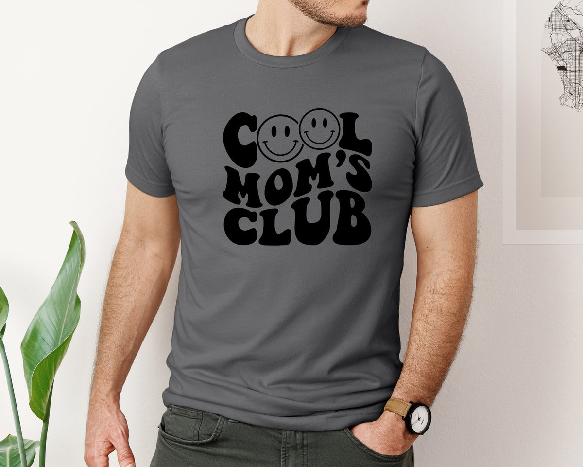 brand:Bella Canvas|color:Asphalt|Cool Moms Club Wavy 2 Graphic T-Shirt