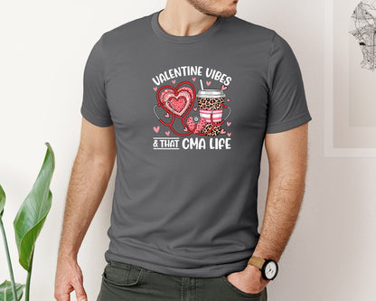brand:Bella Canvas|color:Asphalt|Cma Vibes Valentines Day T Shirt Graphic T-Shirt
