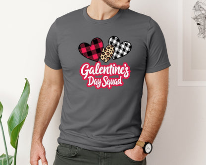 brand:Bella Canvas|color:Asphalt|Galentine Day Squad Leopard Graphic T-Shirt