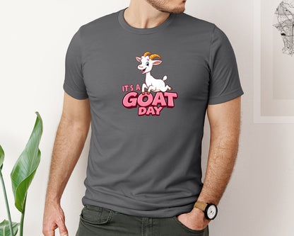 brand:Bella Canvas|color:Asphalt|Its A Goat Day T Shirt Design Graphic T-Shirt