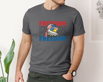 brand:Bella Canvas|color:Asphalt|Patriotic Eagle Freedom 4Th Of July Graphic T-Shirt