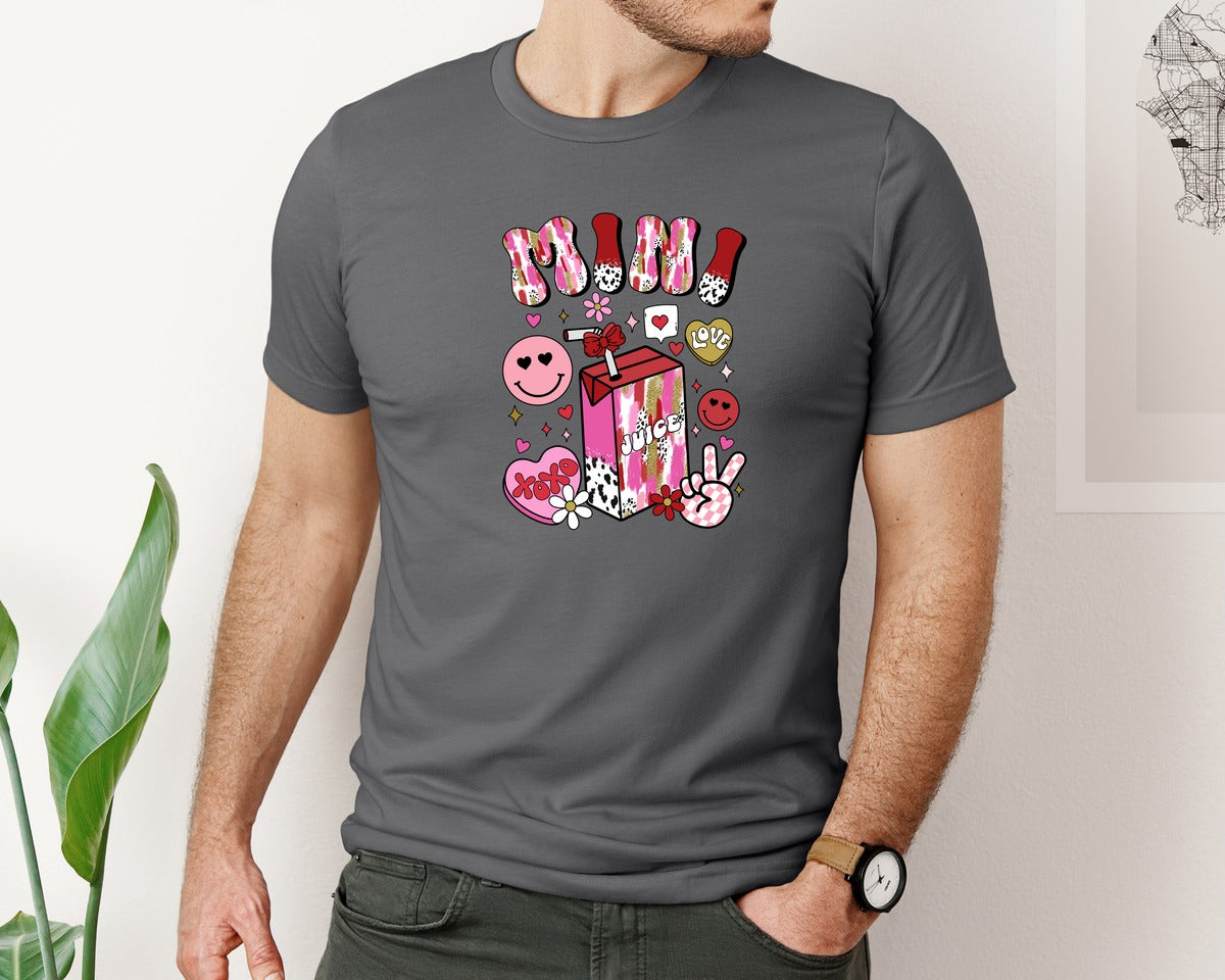 brand:Bella Canvas|color:Asphalt|Retro Mama And Mini Matching Valentine Graphic T-Shirt