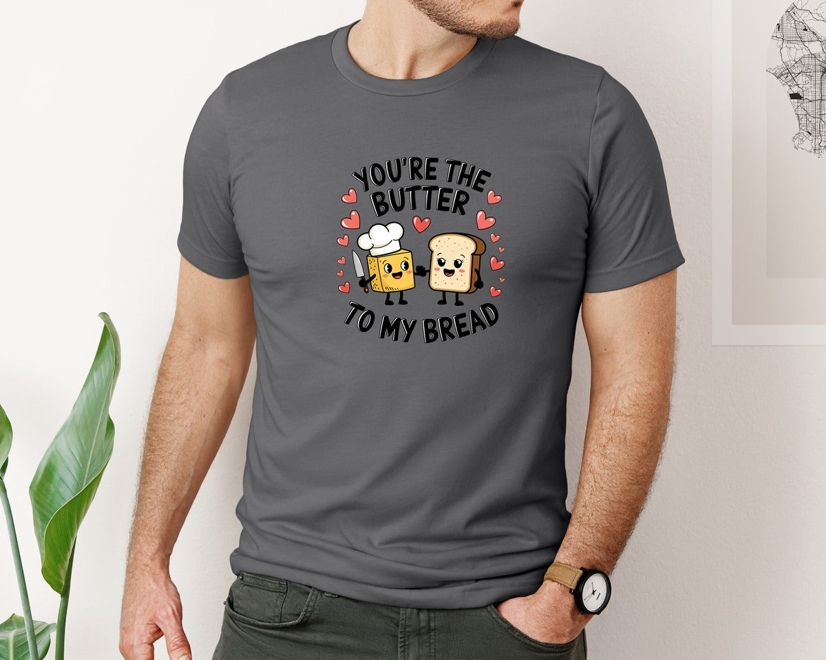 brand:Bella Canvas|color:Asphalt|Butter To My Bread 5 Graphic T-Shirt