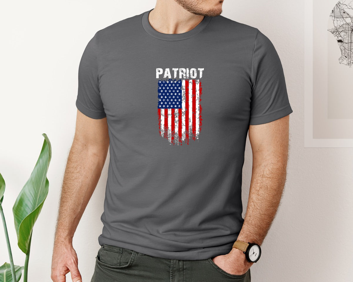 brand:Bella Canvas|color:Asphalt|Patriot Usa Flag T Shirt Design 2 Graphic T-Shirt