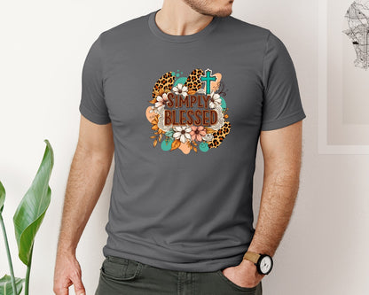 brand:Bella Canvas|color:Asphalt|Floral Christian Bible Verse 3 Graphic T-Shirt