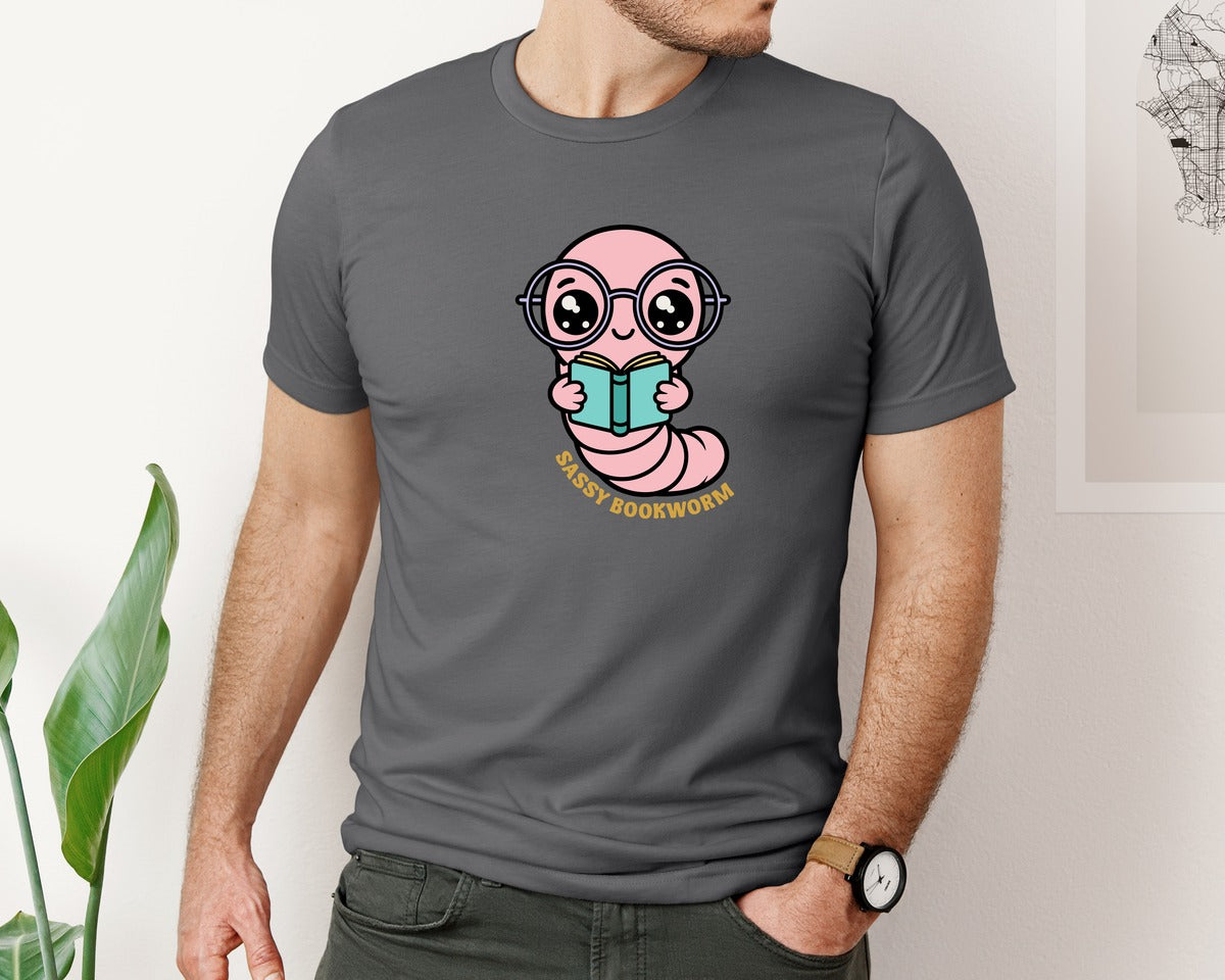 brand:Bella Canvas|color:Asphalt|Sassy Bookworm T Shirt Graphic T-Shirt
