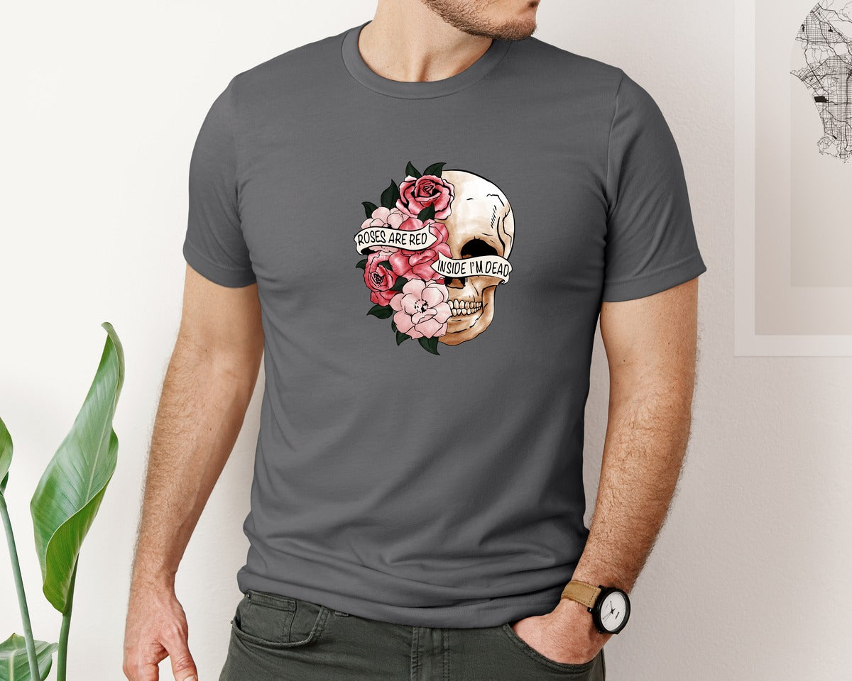brand:Bella Canvas|color:Asphalt|Skeletons Valentines Day 8 Graphic T-Shirt