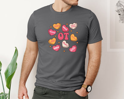 brand:Bella Canvas|color:Asphalt|Ot Valentines Day Occupational Therapy Graphic T-Shirt