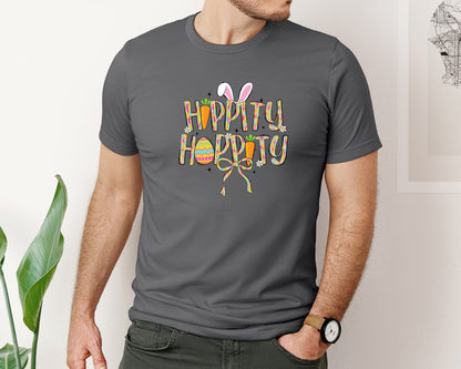 brand:Bella Canvas|color:Asphalt|Hippity Hoppity Easter 2 Graphic T-Shirt