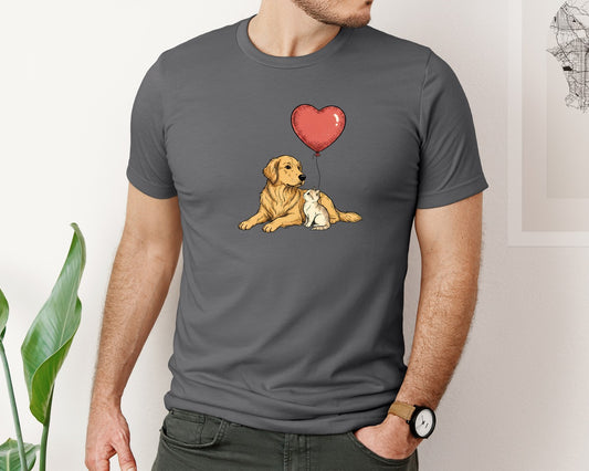 Valentines Day Dog And Cat Love Graphic T-Shirt