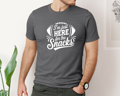 brand:Bella Canvas|color:Asphalt|Im Just Here For The Snacks Graphic T-Shirt