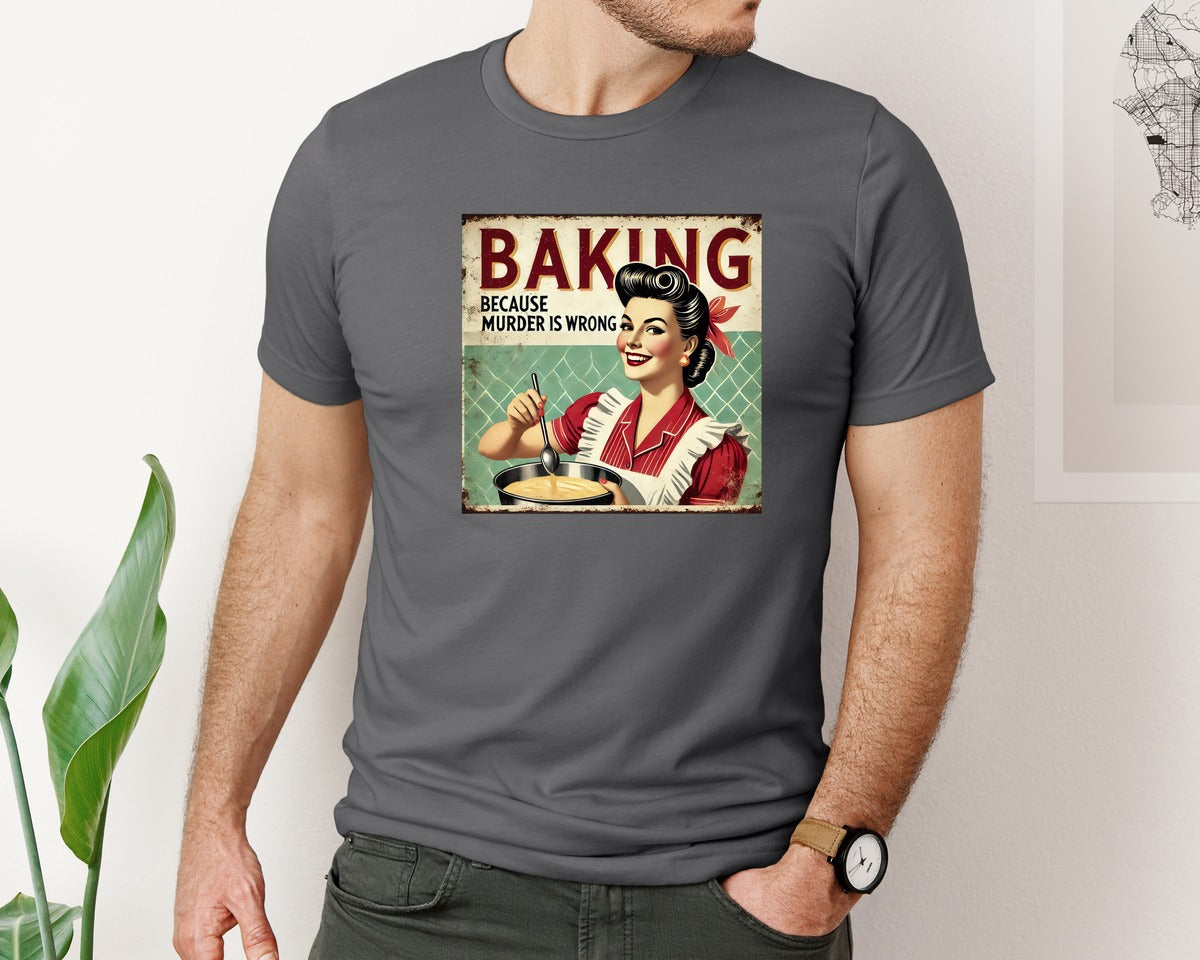 brand:Bella Canvas|color:Asphalt|Vintage Baking Retro Kitchen Sub Graphic T-Shirt