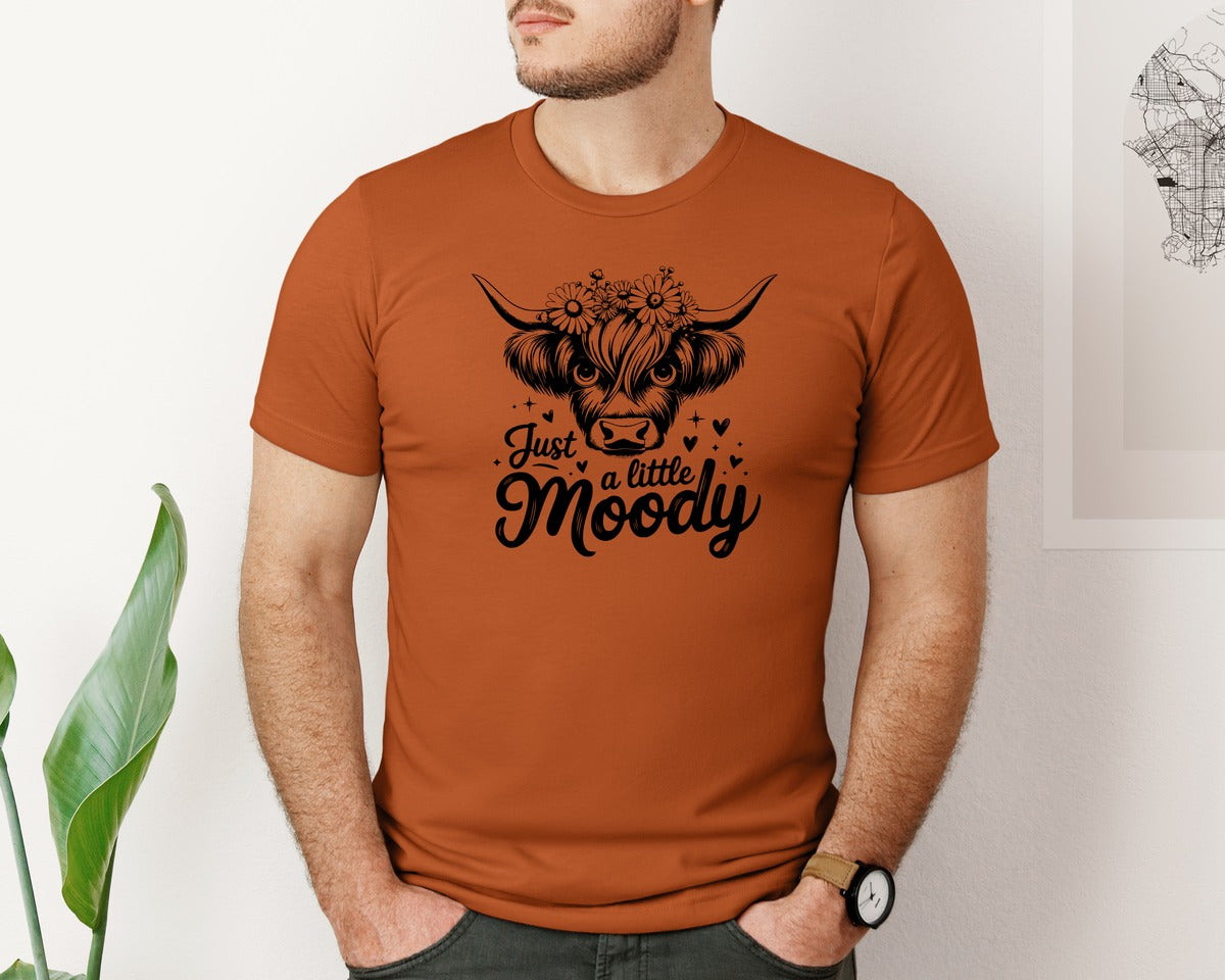 brand:Bella Canvas|color:Autumn|Just A Little Moody T Shirt Design Graphic T-Shirt