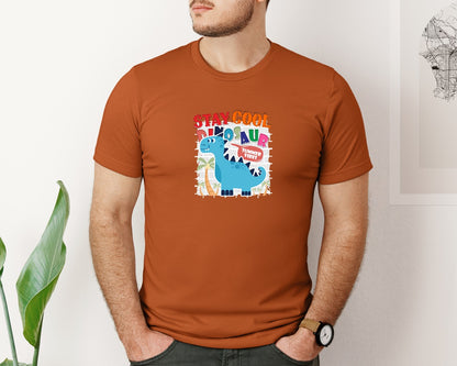brand:Bella Canvas|color:Autumn|Cute Dinosaur Cartoon T Shirt Design Graphic T-Shirt