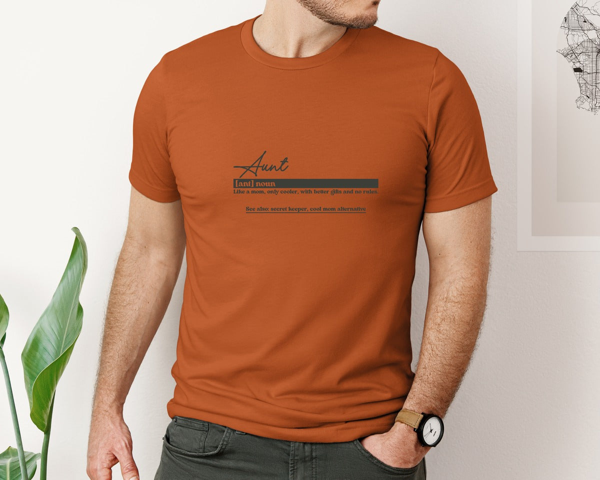 brand:Bella Canvas|color:Autumn|Aunt Funny Definition Graphic T-Shirt