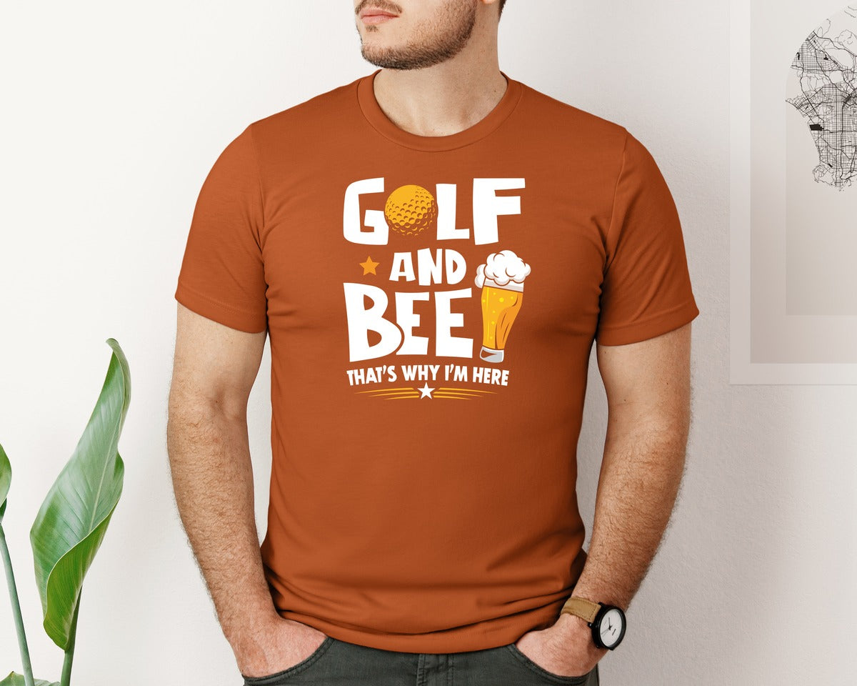 brand:Bella Canvas|color:Autumn|Funny Golf Beer Lover T Shirt Desin Graphic T-Shirt