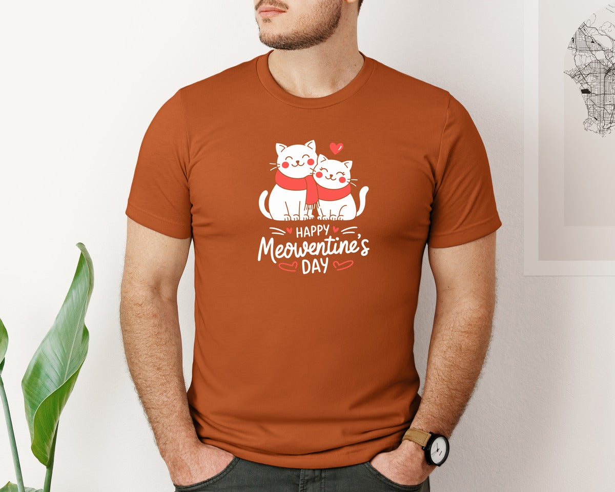 brand:Bella Canvas|color:Autumn|Happy Meowentines Day T Shirt Design 2 Graphic T-Shirt