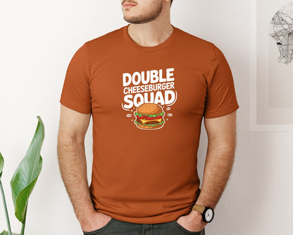 brand:Bella Canvas|color:Autumn|Double Cheeseburger Squad T Shirt Design 2 Graphic T-Shirt
