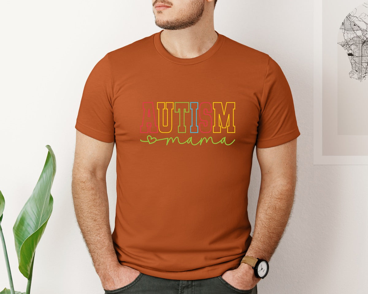 brand:Bella Canvas|color:Autumn|Autism Mama Awareness Graphic T-Shirt