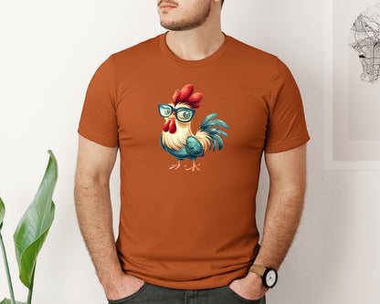 brand:Bella Canvas|color:Autumn|Cute Cartoon Rooster Design Graphic T-Shirt