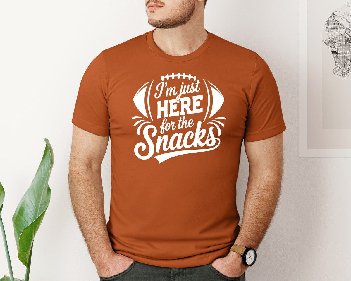 brand:Bella Canvas|color:Autumn|Im Just Here For The Snacks Graphic T-Shirt