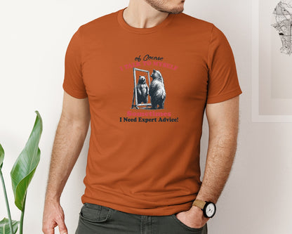 brand:Bella Canvas|color:Autumn|I Talk To Myself Sometimes Bear Shirt Graphic T-Shirt