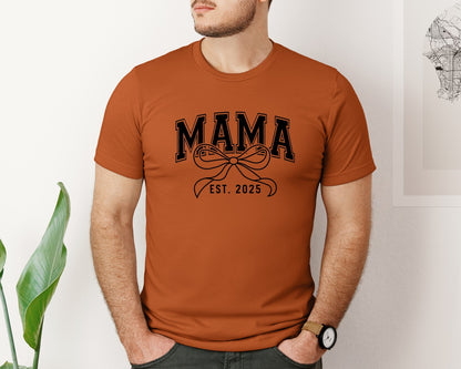 brand:Bella Canvas|color:Autumn|Mama Bow Varsity Graphic T-Shirt