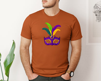 brand:Bella Canvas|color:Autumn|Mardi Gras Mask T Shirt Design 4 Graphic T-Shirt