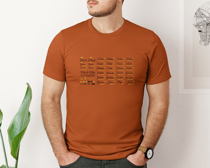 brand:Bella Canvas|color:Autumn|Wedding Wedding Roles Graphic T-Shirt