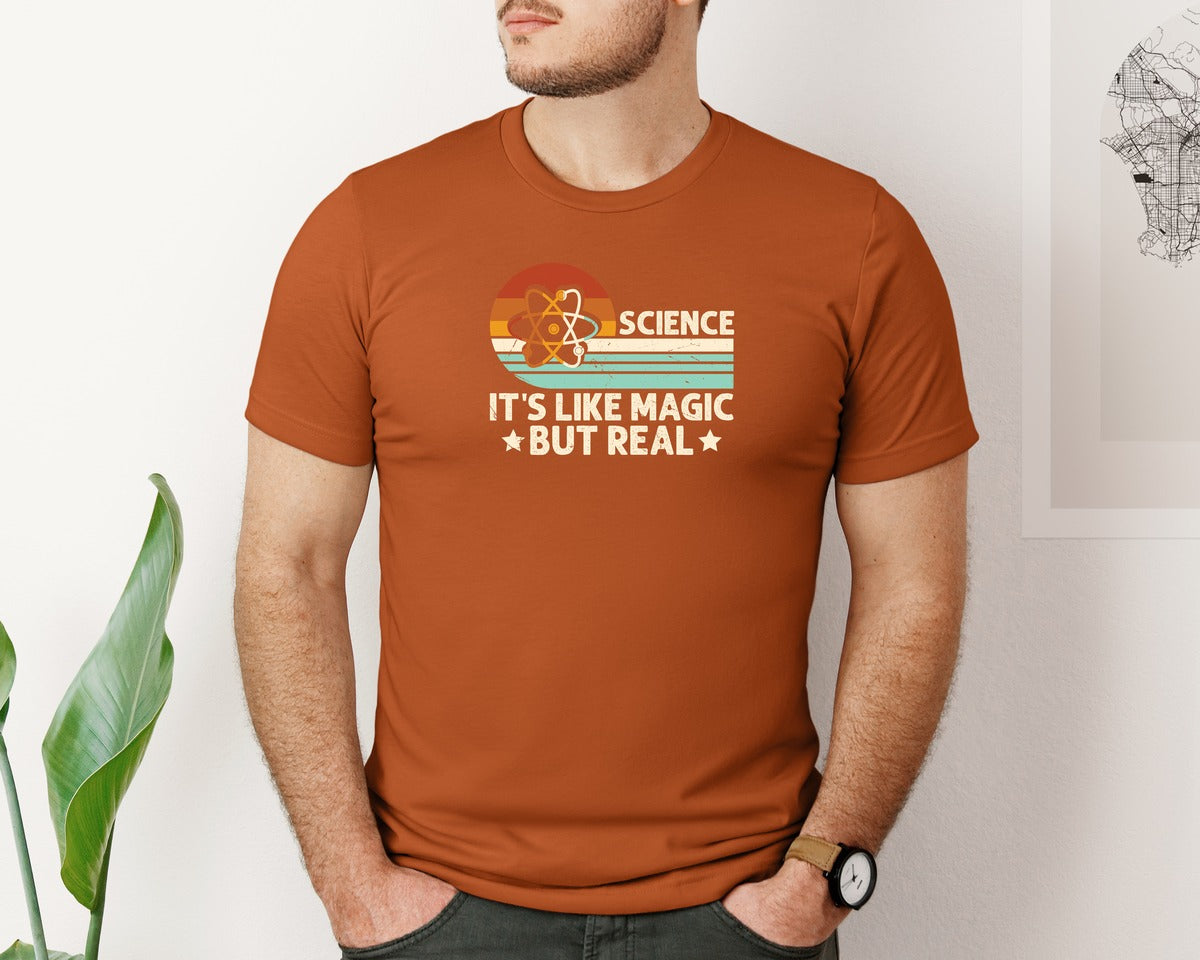 brand:Bella Canvas|color:Autumn|Science Its Like Magic But Real T Shirt 2 Graphic T-Shirt