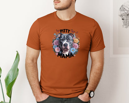 brand:Bella Canvas|color:Autumn|Pitty Mama Cute Pitbull Dog 2 Graphic T-Shirt