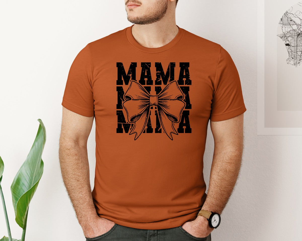 brand:Bella Canvas|color:Autumn|Mama Mom Mama Coquette Graphic T-Shirt