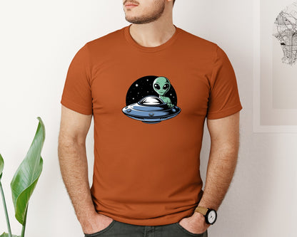 brand:Bella Canvas|color:Autumn|Retro Vintage Ufo Alien T Shirt Design 4 Graphic T-Shirt