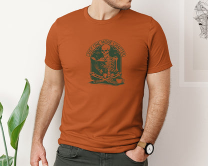brand:Bella Canvas|color:Autumn|Just One More Chapter Skeleton Coffee 2 Graphic T-Shirt