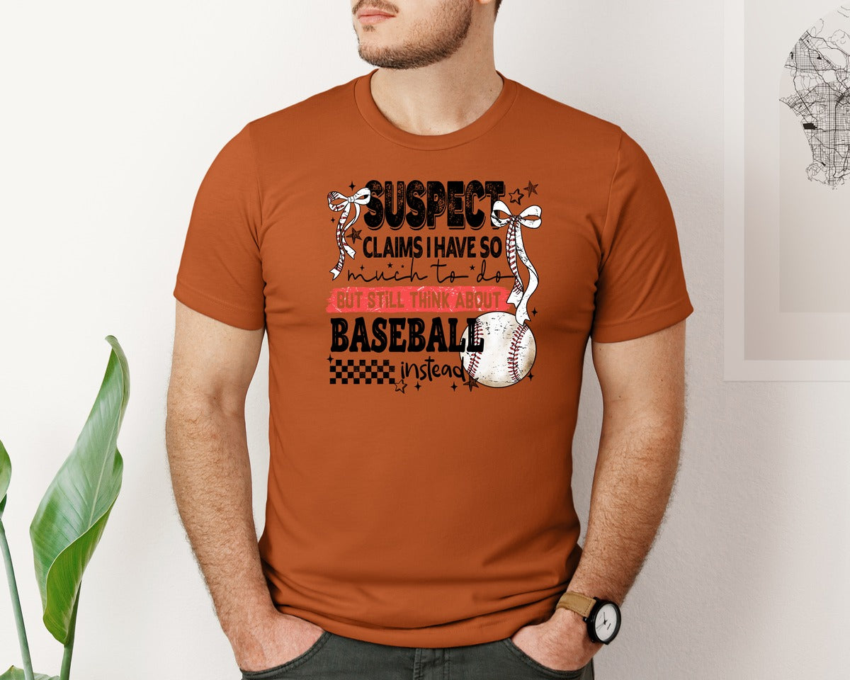 brand:Bella Canvas|color:Autumn|Baseball Bow Mom Quote Retro Distressed Graphic T-Shirt