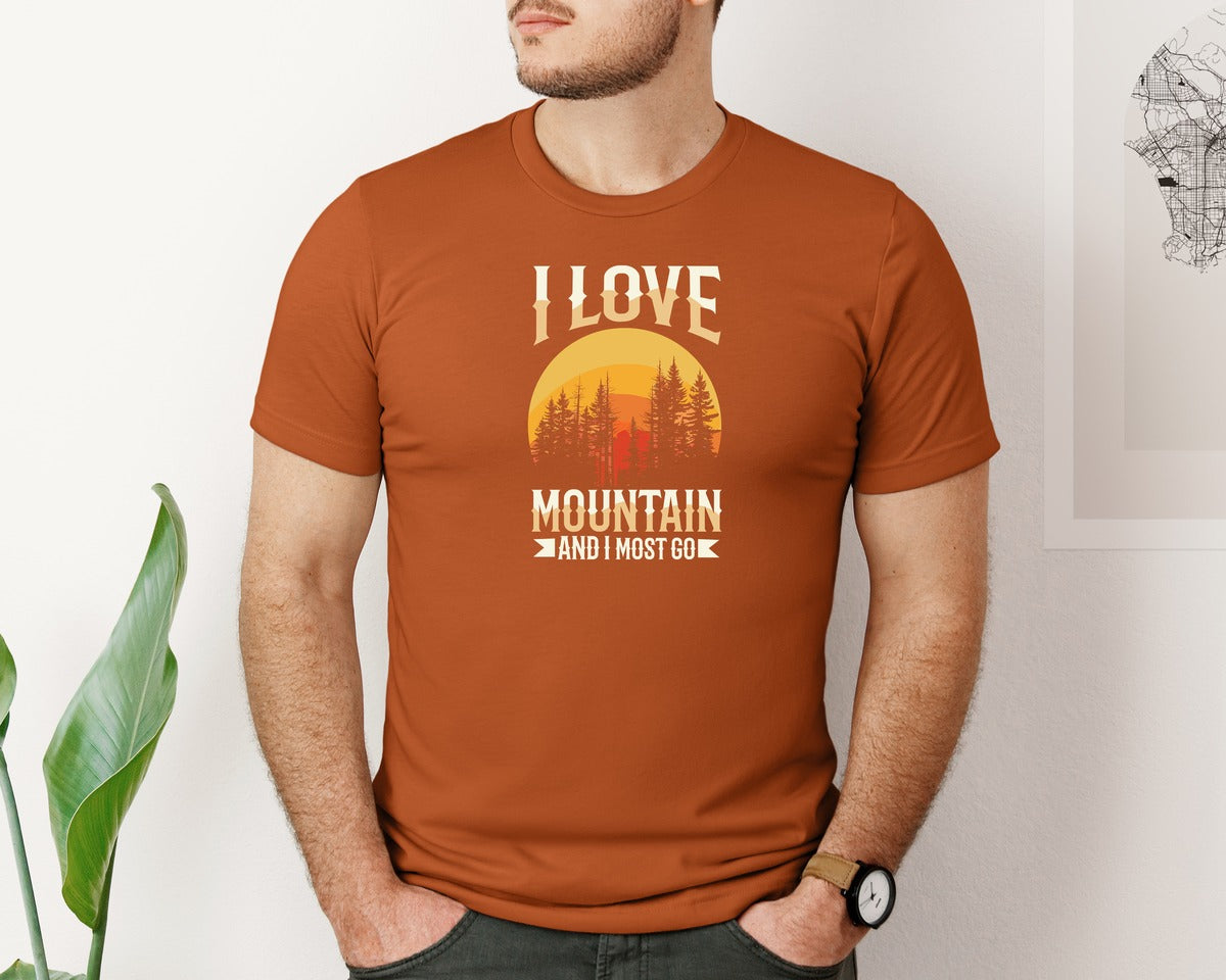 brand:Bella Canvas|color:Autumn|Wild Life Experience Mountain Hiking Tee 3 Graphic T-Shirt