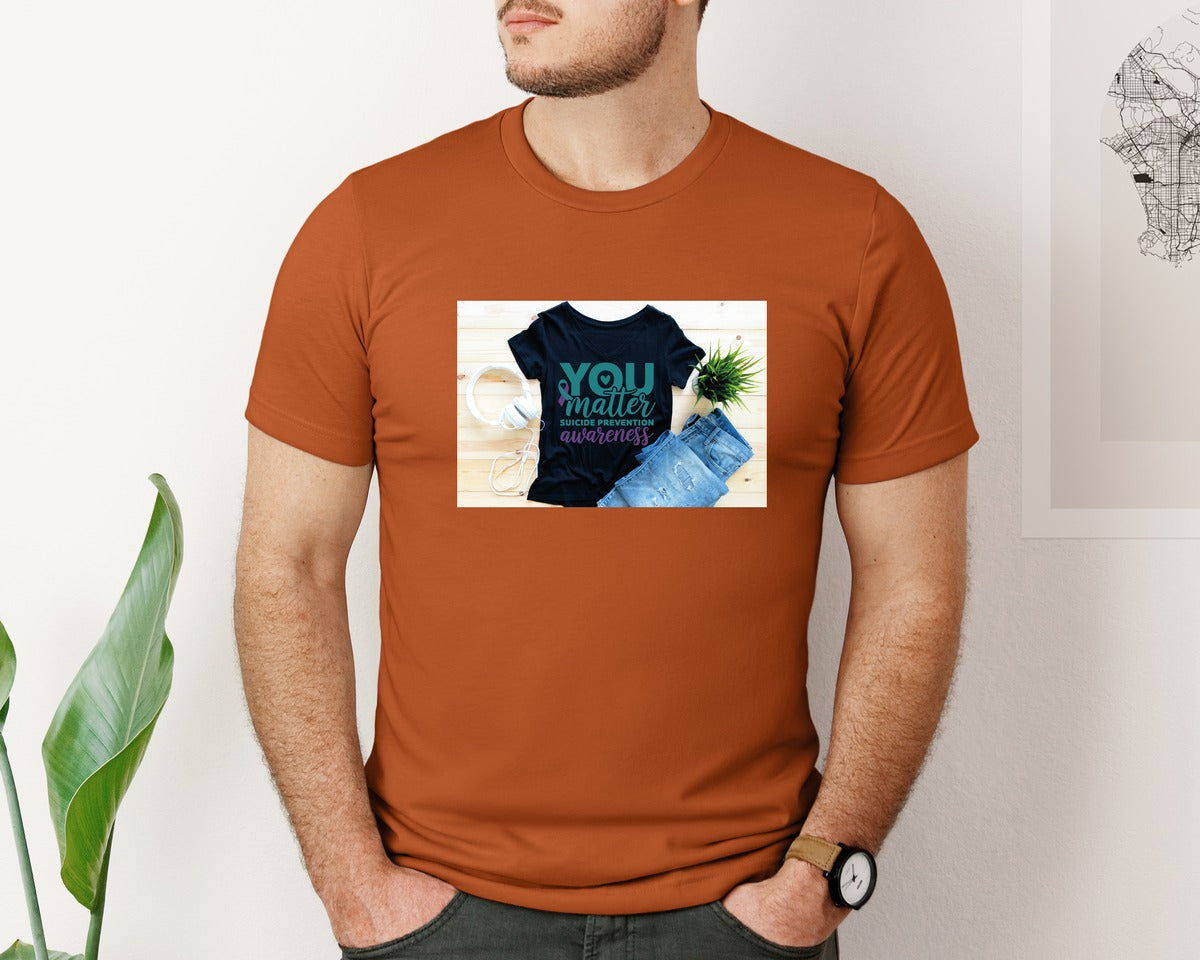 brand:Bella Canvas|color:Autumn|Suicide Prevention Awareness 8 Graphic T-Shirt