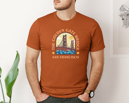 brand:Bella Canvas|color:Autumn|The Golden Gate Bridge Graphic T-Shirt