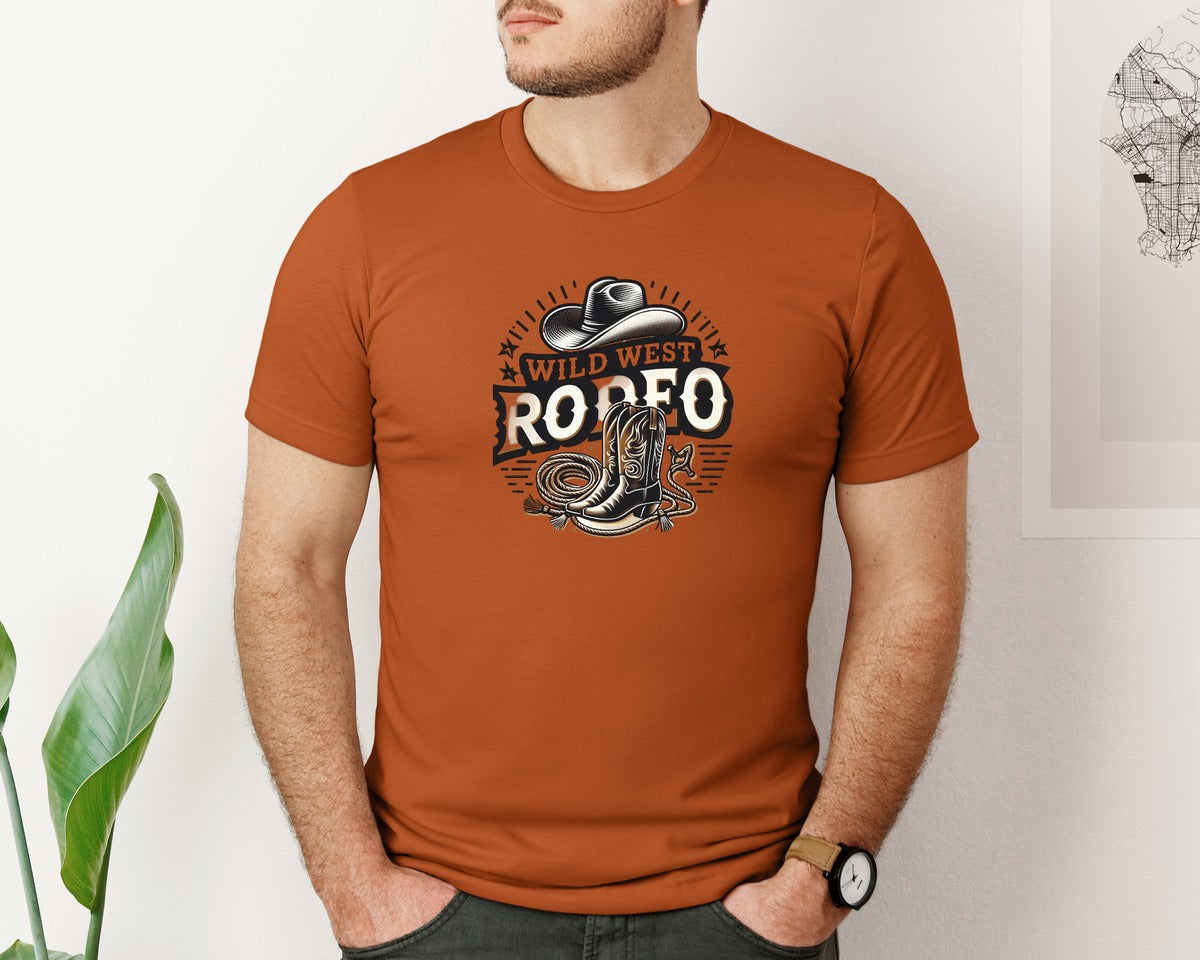 brand:Bella Canvas|color:Autumn|Western Wild West Rodeo T Shirt Graphic T-Shirt