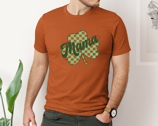 Mama St Patricks Day Pngretro Shamrock Graphic T-Shirt