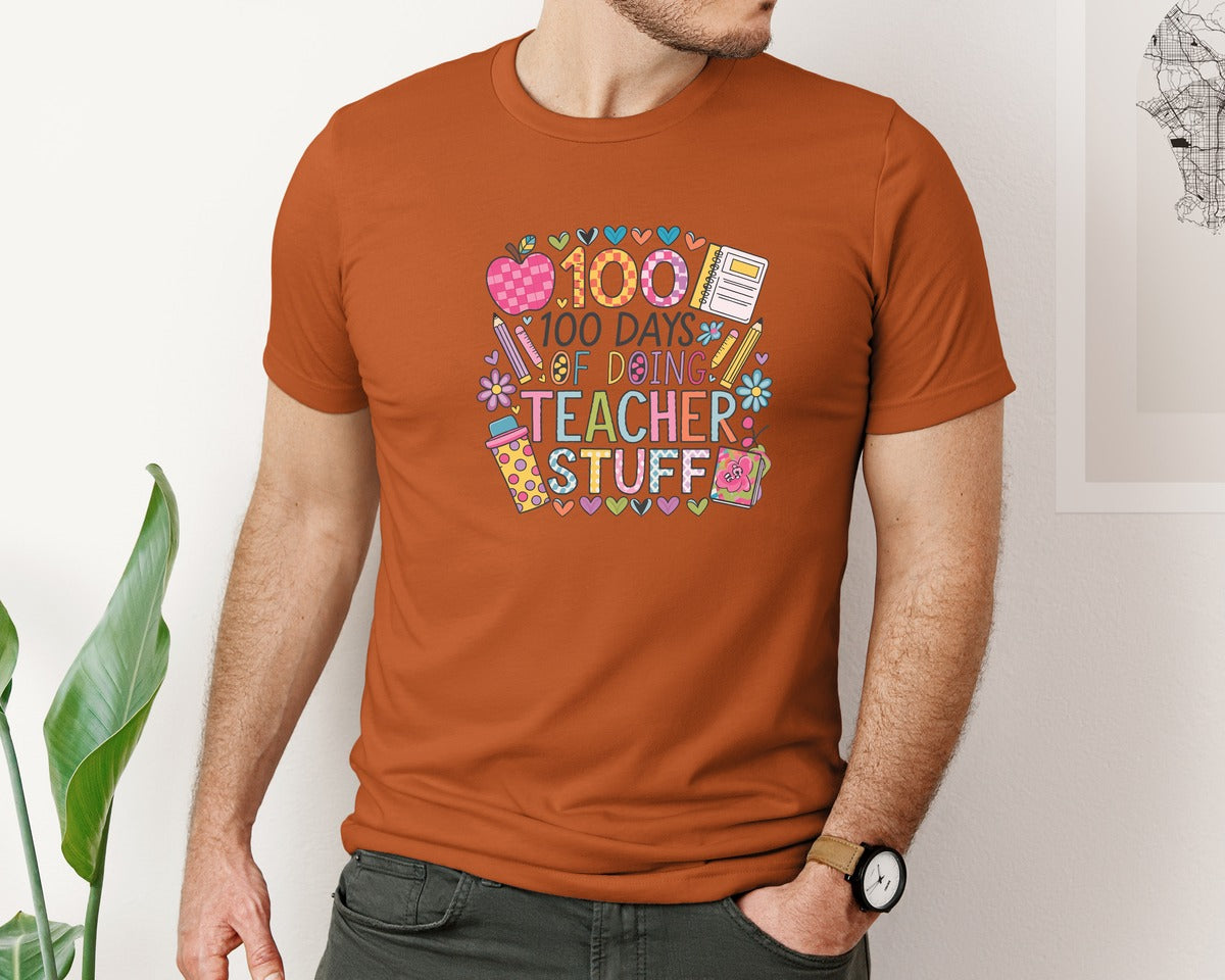 brand:Bella Canvas|color:Autumn|100 Days Of School 57 Graphic T-Shirt