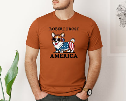 brand:Bella Canvas|color:Autumn|Corgi Dog 4Th Of July Graphic T-Shirt