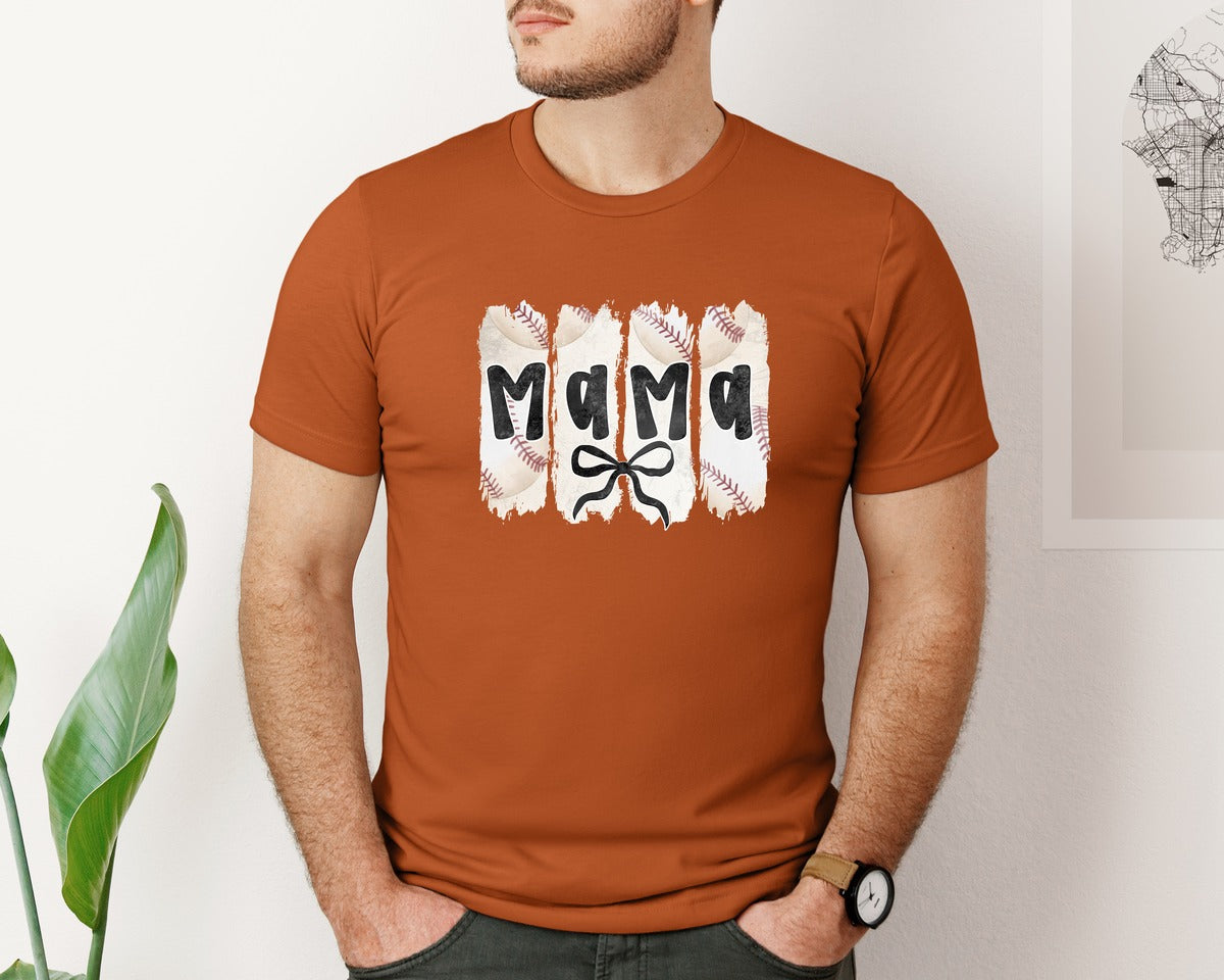 brand:Bella Canvas|color:Autumn|Coquette Baseball Mama 2 Graphic T-Shirt