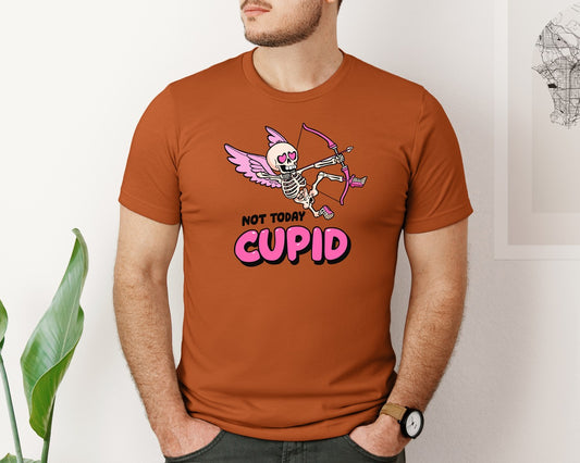 Not Today Cupid Skeleton Valentine 4 Graphic T-Shirt